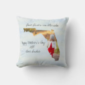 愛はフロリダに住む州の形をしたカスタム写真 クッション (正面)