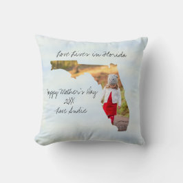 愛はフロリダに住む州の形をしたカスタム写真 クッション
