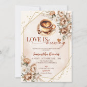 愛はブライダルシャワーの招待状を醸造している 招待状 (正面)