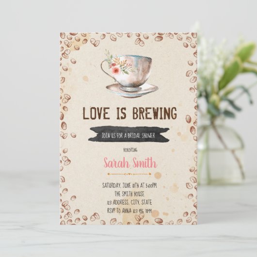 愛はブライダルシャワーの招待状を醸造している 招待状 (スタンド正面)