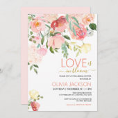 愛はブライダルシャワー開花に招待されている シーズンカード (正面/裏面)