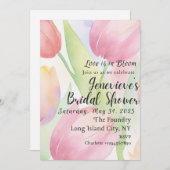 愛はブライダルシャワー開花に招待 招待状 (正面/裏面)