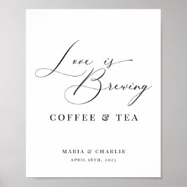 愛はブラックモダンのコー結婚ヒー茶を醸造 ポスター