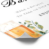 愛はブルーイング花バーブライダルシャワー標識 ポスター (角)