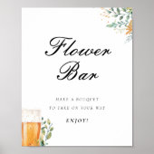 愛はブルーイング花バーブライダルシャワー標識 ポスター (正面)