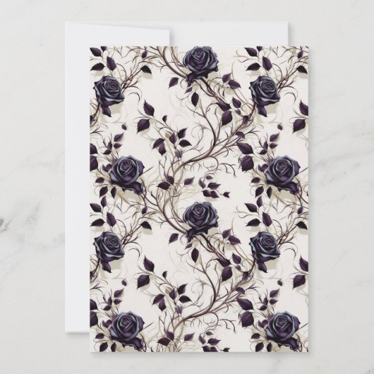 愛はブルーイング茶パーティーゴシックブライダルシャワー 招待状 (裏面)