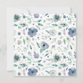 愛はブルーイング青いフローラブライダルティーシャワー 招待状 (裏面)