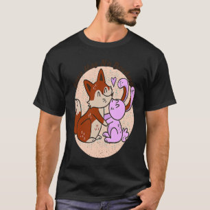 愛はボーダーラビットバニーバレンタインデーがない Tシャツ