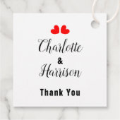 愛はポピンキュート赤い愛のハート結婚 フェイバータグ (裏面)