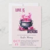 愛はポーションの醸造の大釜ブライダルシャワー 招待状 (正面)