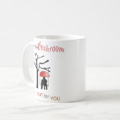 愛はマグもじります: 私のハートにきのこがそうあります コーヒーマグカップ (正面左)