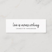 愛はママの料理 |ミニレシピブックマーク スキニー名刺 (裏面)