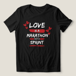愛はマラソンであり、バレンタインデー走の贈り物である トライブレンドTシャツ