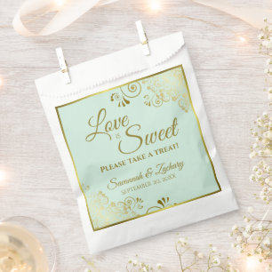 愛はミントグリーンの甘い金ゴールドレース結婚 フェイバーバッグ
