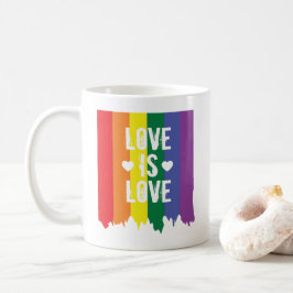 愛はラブレインボーゲイプライドLGBT走の絵を描の コーヒーマグカップ