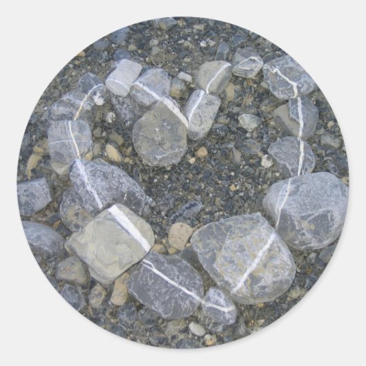 愛はロック無地の ラウンドシール (正面)