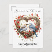 愛はヴァレンティーズのかわいい鳥たちにある シーズンポストカード (正面/裏面)
