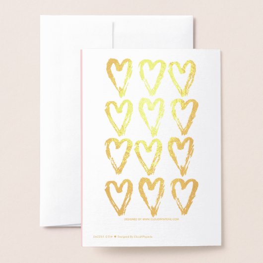 愛は世界をバレンタインホイルカードのあたりで行かせます 箔カード (裏面封筒付き)