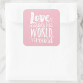 愛は世界を動かすステッカー スクエアシール (バッグ)