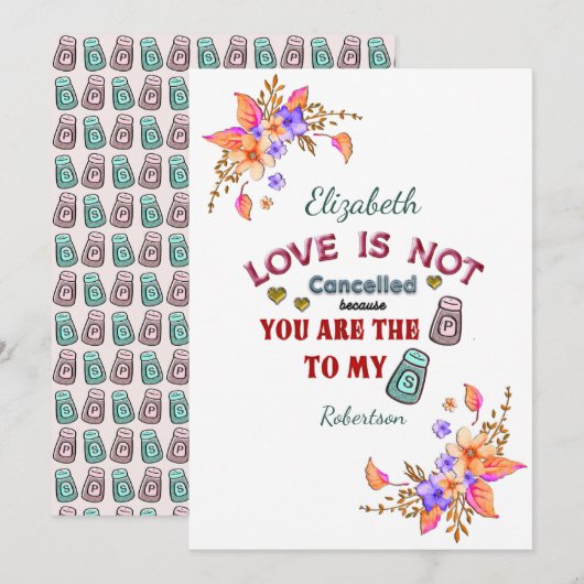 愛は中止されていない 私のペッパー あなたの塩 オーダーメイド カード (正面/裏面)