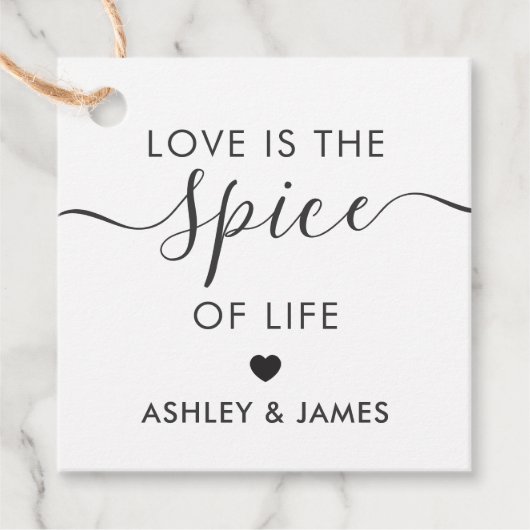愛は人生のスパイス結婚ラベル、クラフト フェイバータグ (正面)