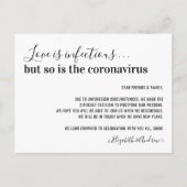 愛は伝染する Covid19 結婚延期のお知らせ 案内ポストカード (正面)