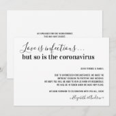 愛は伝染する Covid19 結婚延期のお知らせ 案内状 (正面/裏面)