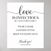 愛は伝染性だが、コロナウイルスのかわいいサインもそうだ ポスター (正面)