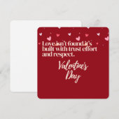 愛は信頼と努力と尊敬で築かれる バレンタインデー シーズンカード (正面/裏面)