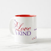 愛は優しいマグカップ – -2トーン赤 ツートーンマグカップ (正面左)
