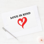 愛は優しい」ハート 長方形シール (封筒)