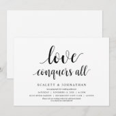 愛は全てに打ち勝つ ウェディング 変更日程カード 招待状 (正面/裏面)