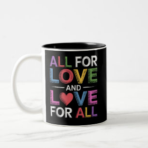 愛は全てに、全ては愛に Pride Month LGBTQ ツートーンマグカップ
