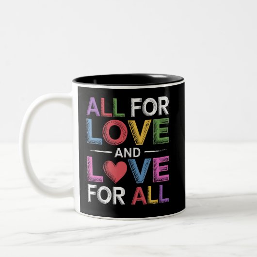 愛は全てに、全ては愛に Pride Month LGBTQ ツートーンマグカップ (左)