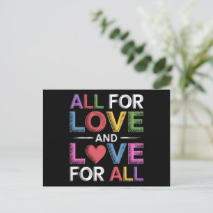 愛は全てに、全ては愛に Pride Month LGBTQ ポストカード