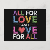 愛は全てに、全ては愛に Pride Month LGBTQ ポストカード (正面)