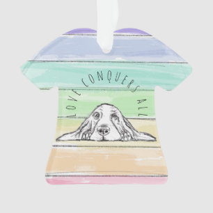 愛は全てを征服する 犬 虹 バセットハウンド オーナメント