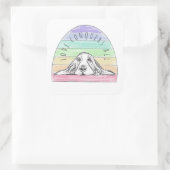 愛は全てを征服する 犬 虹 バセットハウンド  スクエアシール (バッグ)