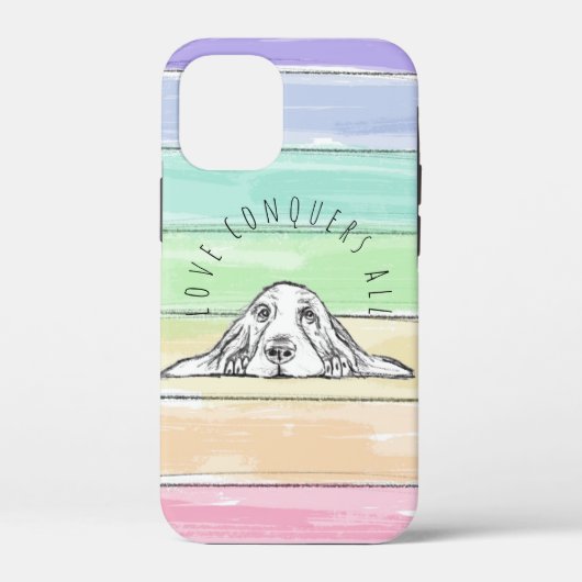 愛は全てを征服する 犬 虹 バセットハウンド Case-Mate iPhoneケース (裏面)