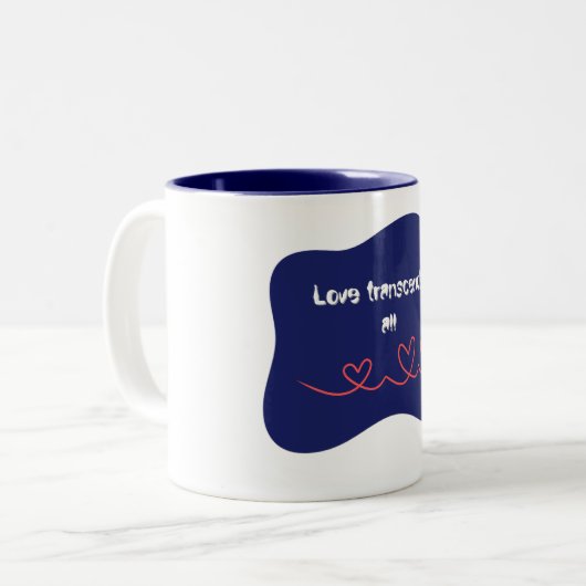 愛は全てを超える ツートーンマグカップ (正面左)