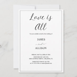 愛は全てミニマエレガントリストシンプル 招待状