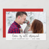 愛は全のまわりにて可愛いバレンタインデー シーズンカード (正面/裏面)