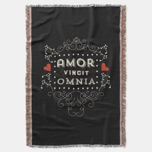 愛は全ラテン系のヴィンテージのタイポグラフィを征服します スローブランケット (正面縦)