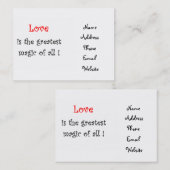 愛は全素晴らしての! – ビジネスカードの魔法 名刺 (正面/裏面)