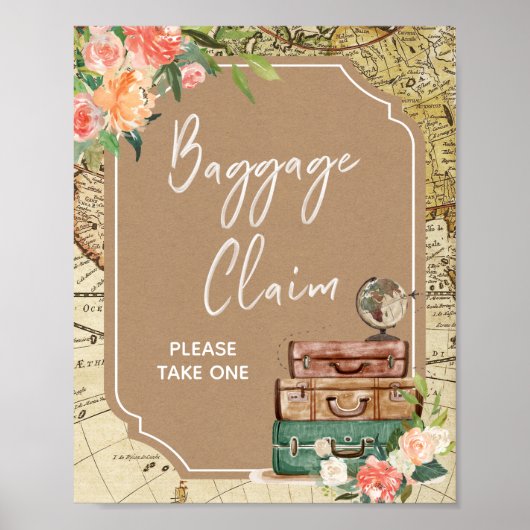 愛は冒険のブライダルシャワー歓迎サイン ポスター (正面)