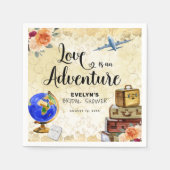 愛は冒険のブライダルシャワー スタンダードカクテルナプキン (正面)