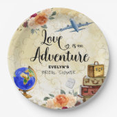 愛は冒険のブライダルシャワー ペーパープレート (正面)