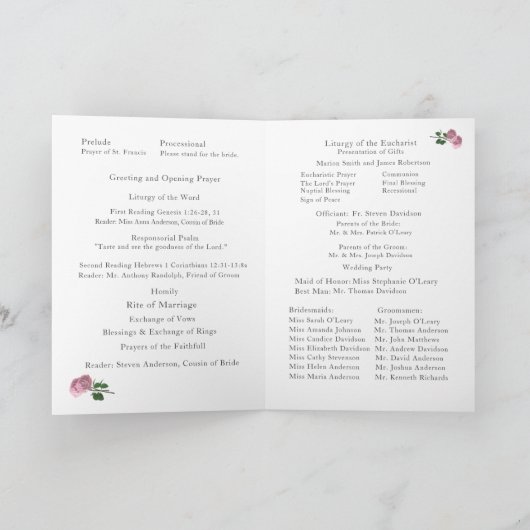 愛は写真と開花ヌプタルのミサにある プログラム (内部)