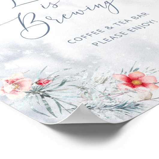 愛は冬の雪を醸造しているブライダルシャワー ポスター (角)