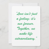 「愛は単なる愛感じではなく、永遠だ」 (裏面)